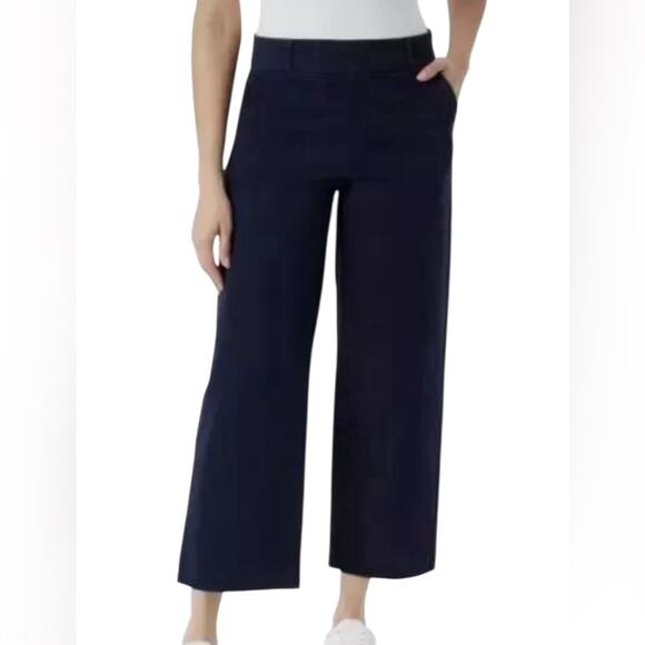 Gloria Vanderbilt Women’s Pull on Wide Leg Crop Blue Size 8 NWT - Picture 2 of 14